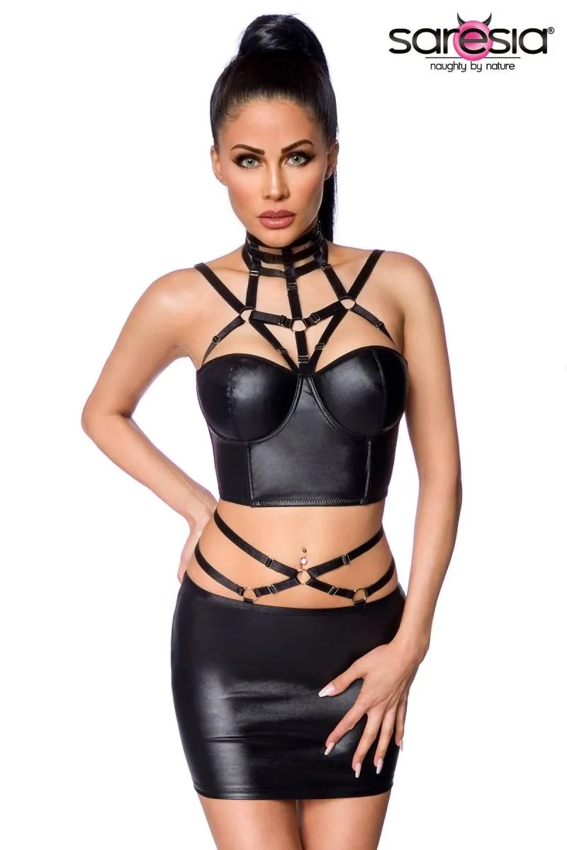 Saresia Wetlook Set with Skirt