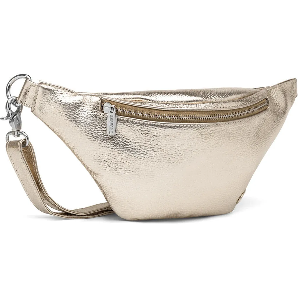 Soft leather bumbag in high quality / 12556 - Champagne