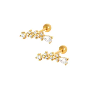 Star Gazing Piercing Barbell Ball Back Earrings Sleeper Earrings