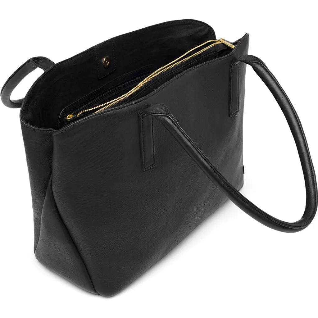 Timeless shopper bag in soft leather quality / 16012 - Black (Nero)