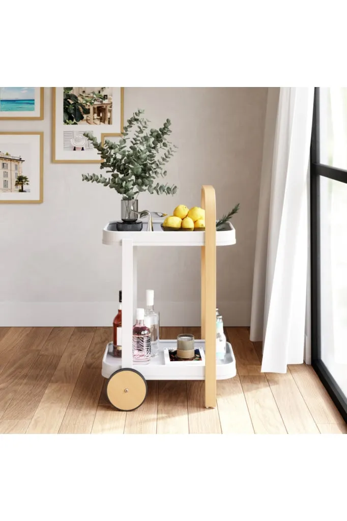 Umbra - Bellwood Bar Cart - White & Natural