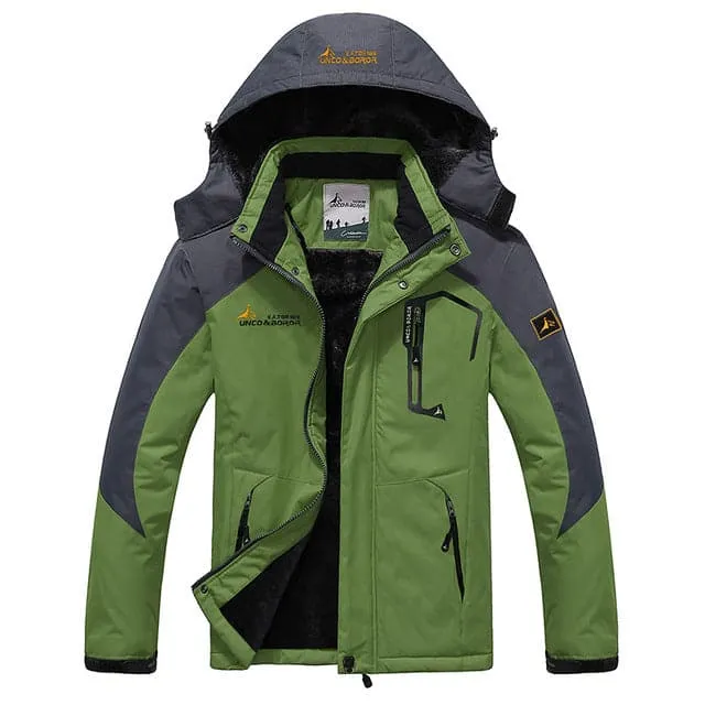 UNCO & BOROR Men's Sports Fashion Olive Green Coat Jacket Premium Quality Windproof Hooded Thick Winter Parka Coat Jacket