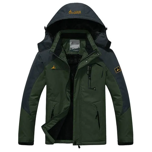 UNCO & BOROR Men's Sports Fashion Olive Green Coat Jacket Premium Quality Windproof Hooded Thick Winter Parka Coat Jacket