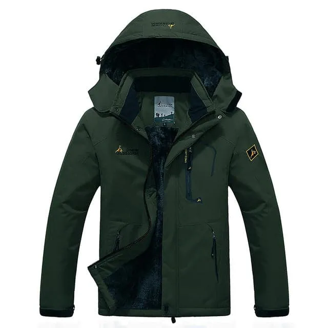 UNCO & BOROR Men's Sports Fashion Olive Green Coat Jacket Premium Quality Windproof Hooded Thick Winter Parka Coat Jacket