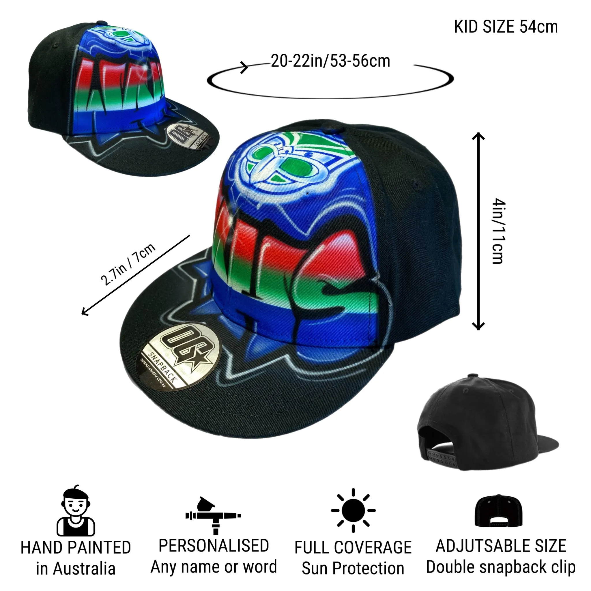 Wahs Graffiti Name Snapback Cap