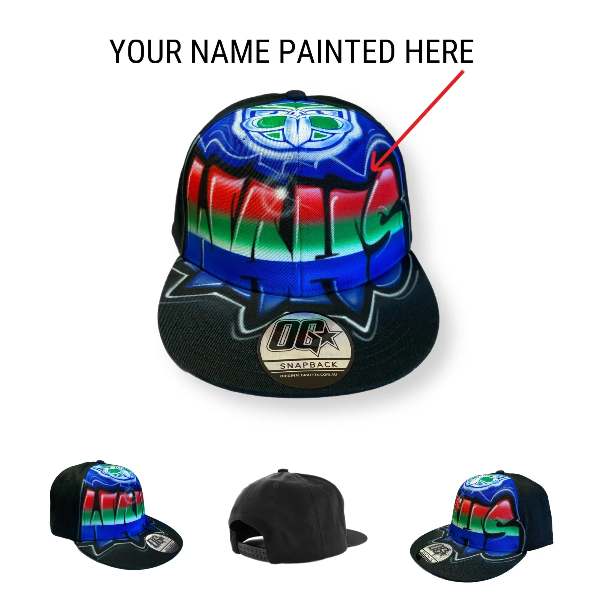 Wahs Graffiti Name Snapback Cap