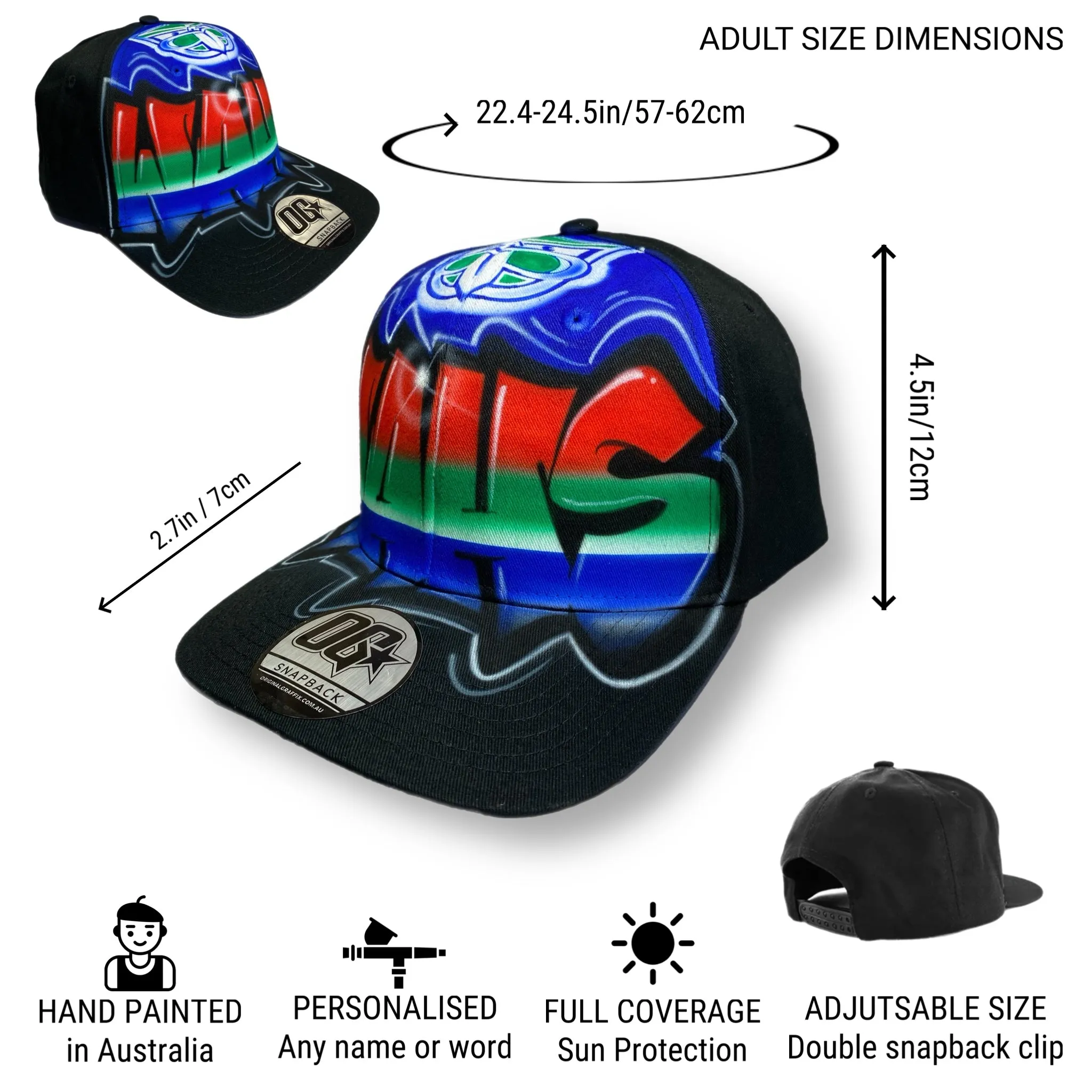 Wahs Graffiti Name Snapback Cap